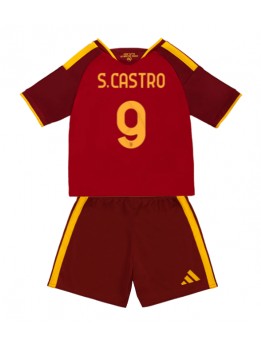 Otroški Nogometna dresi replika AS Roma Santiago Castro #9 Domači 2026-27 Kratek rokav (+ hlače)